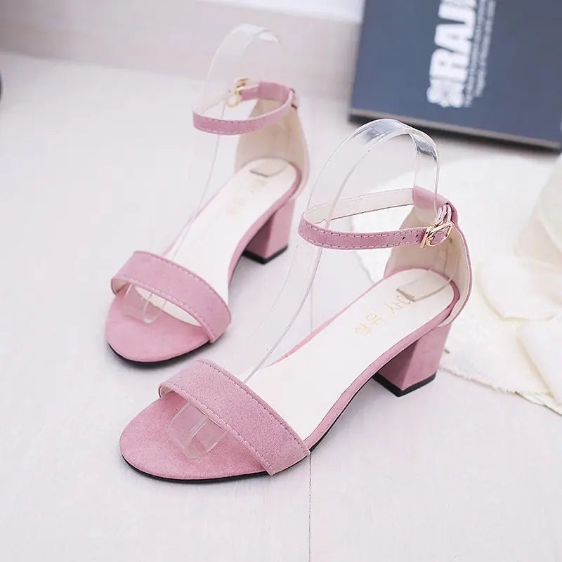 Heeled Women Sandals Elegant Woman Shoes with Low Heels Luxury Designer Sexy Best Selling Pink Black Gray Ladies Shoes