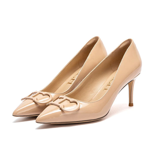 CHCH Women's High Heels New Lacquer Leather Women's Business Wedding Shoes 7cm