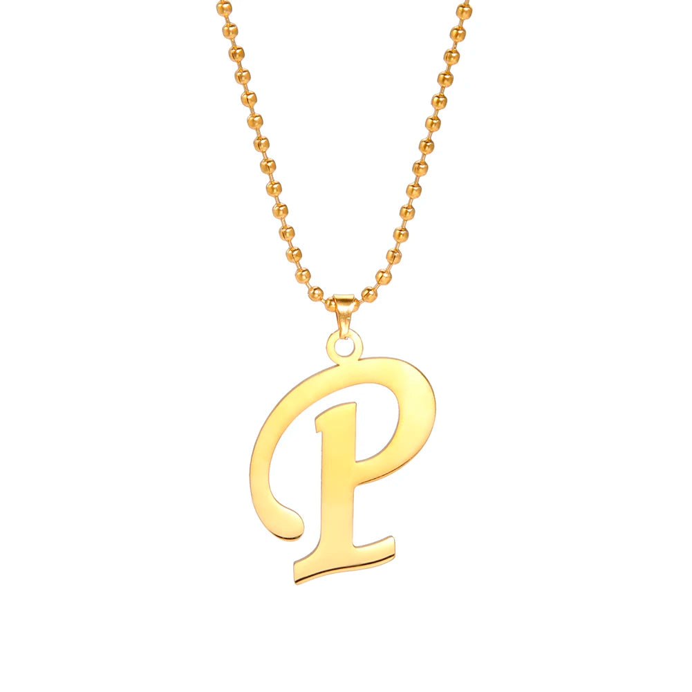 Amaxer Stainless Steel Necklace A To Z 26 Letters Initial Minimalist Necklaces For Women Big Alphabet Pendant Gifts Jewelry