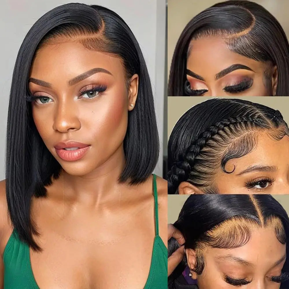 Short Highlight 4/30 350 Ginger Bob Wig Colored Lace Front Human Hair Wigs For Women 13x4 Bone Straight Lace Frontal Wig