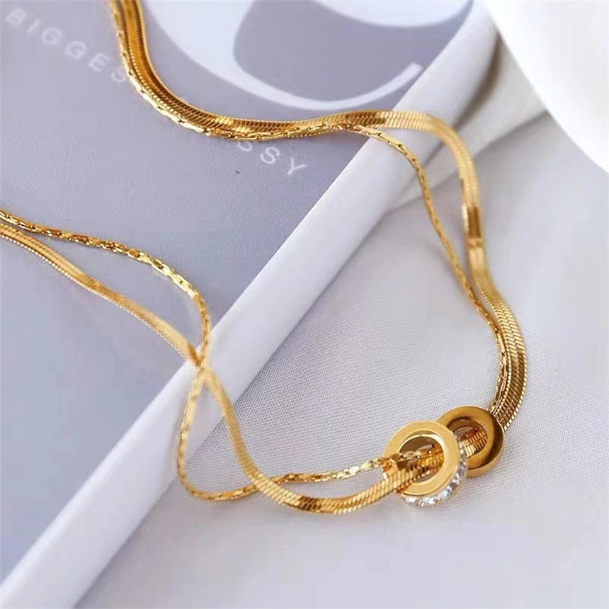 316L Stainless Steel 15 Multiple Different Styles Geometry Pendant Charm Chain Necklaces For Women Fashion Fine Jewelry Gifts