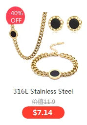 316L Stainless Steel Trend Black Big Heart Pendant Titanium Light Luxury Simple Versatile Necklace Stud Earrings Set
