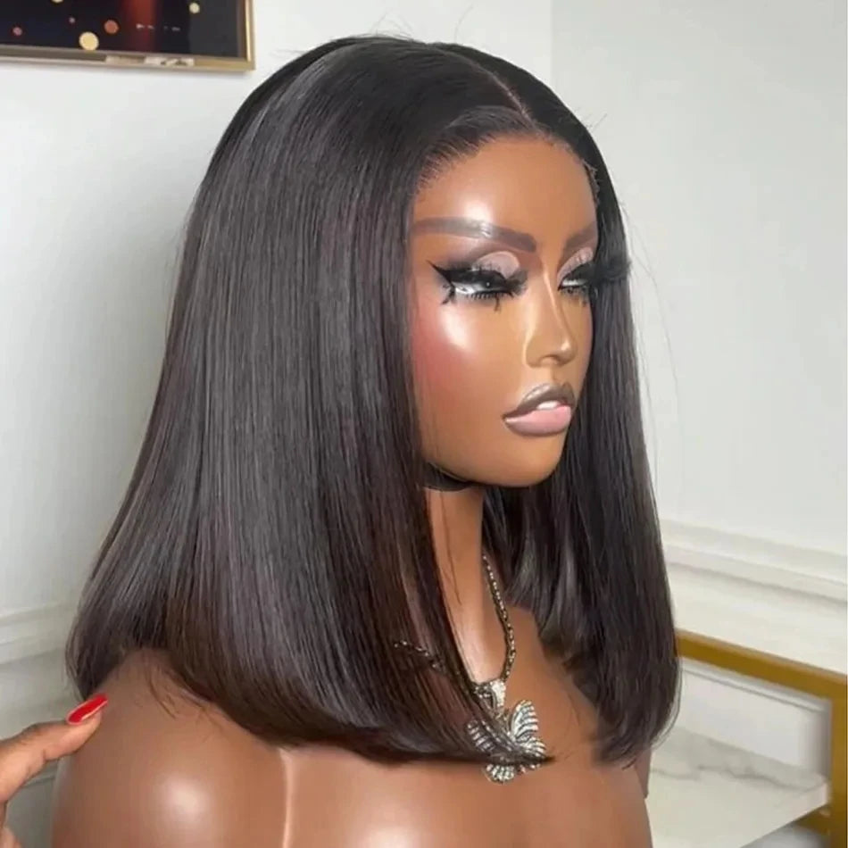 Glueless Wigs Straight Short Bob Human Hair Wigs 13x4 HD Lace Frontal Wig Brazilian Straight 4x4 Lace Wig For Women Pre Plucked
