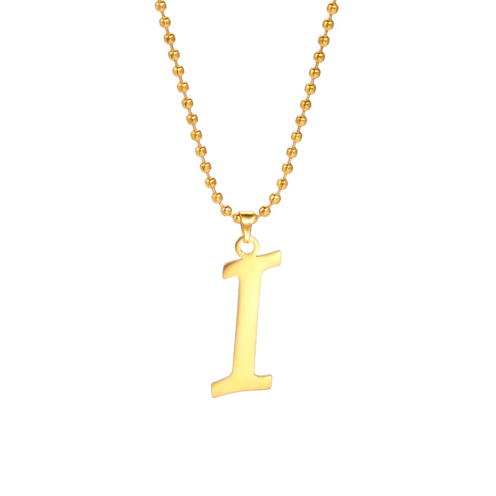Amaxer Stainless Steel Necklace A To Z 26 Letters Initial Minimalist Necklaces For Women Big Alphabet Pendant Gifts Jewelry