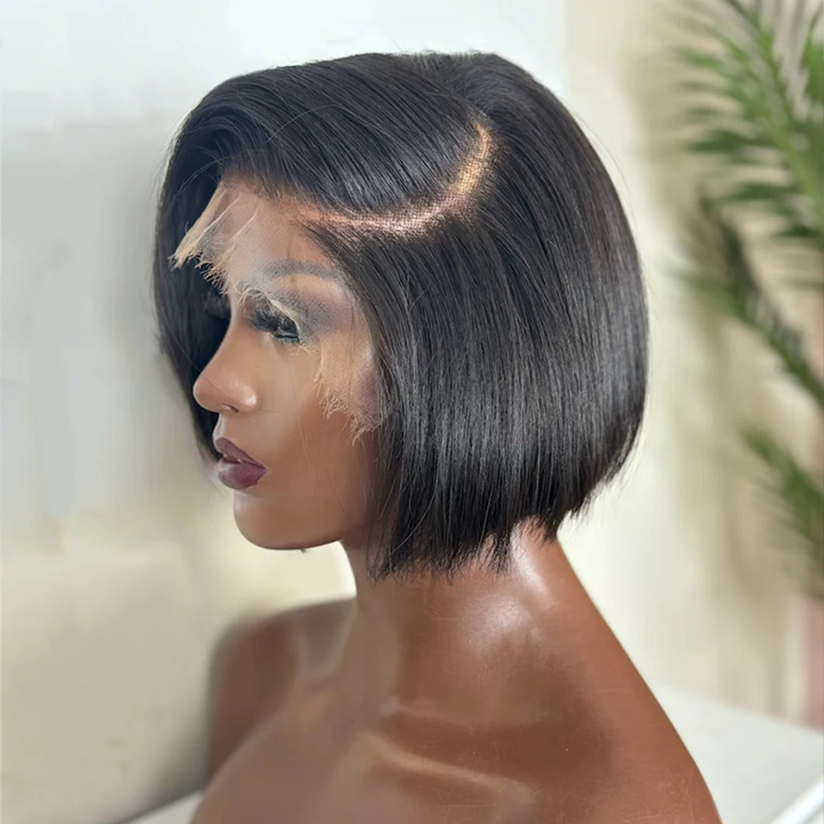 Straight Short Bob Wigs Human Hair 13x4 HD Lace Frontal Human Hair Wigs Glueless Bob wig 4x4 Lace Closure Wigs For Women 180%