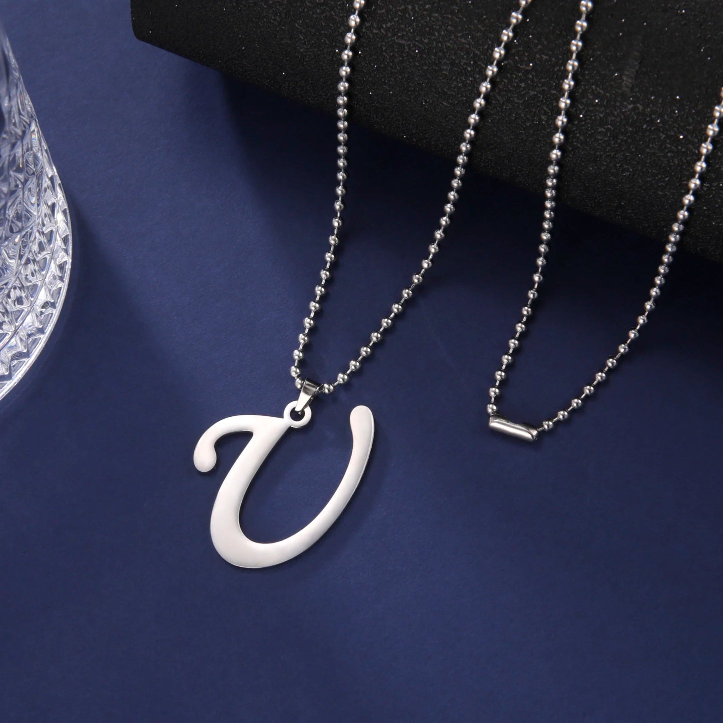 Amaxer Stainless Steel Necklace A To Z 26 Letters Initial Minimalist Necklaces For Women Big Alphabet Pendant Gifts Jewelry