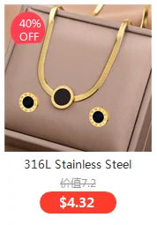 316L Stainless Steel Trend Black Big Heart Pendant Titanium Light Luxury Simple Versatile Necklace Stud Earrings Set