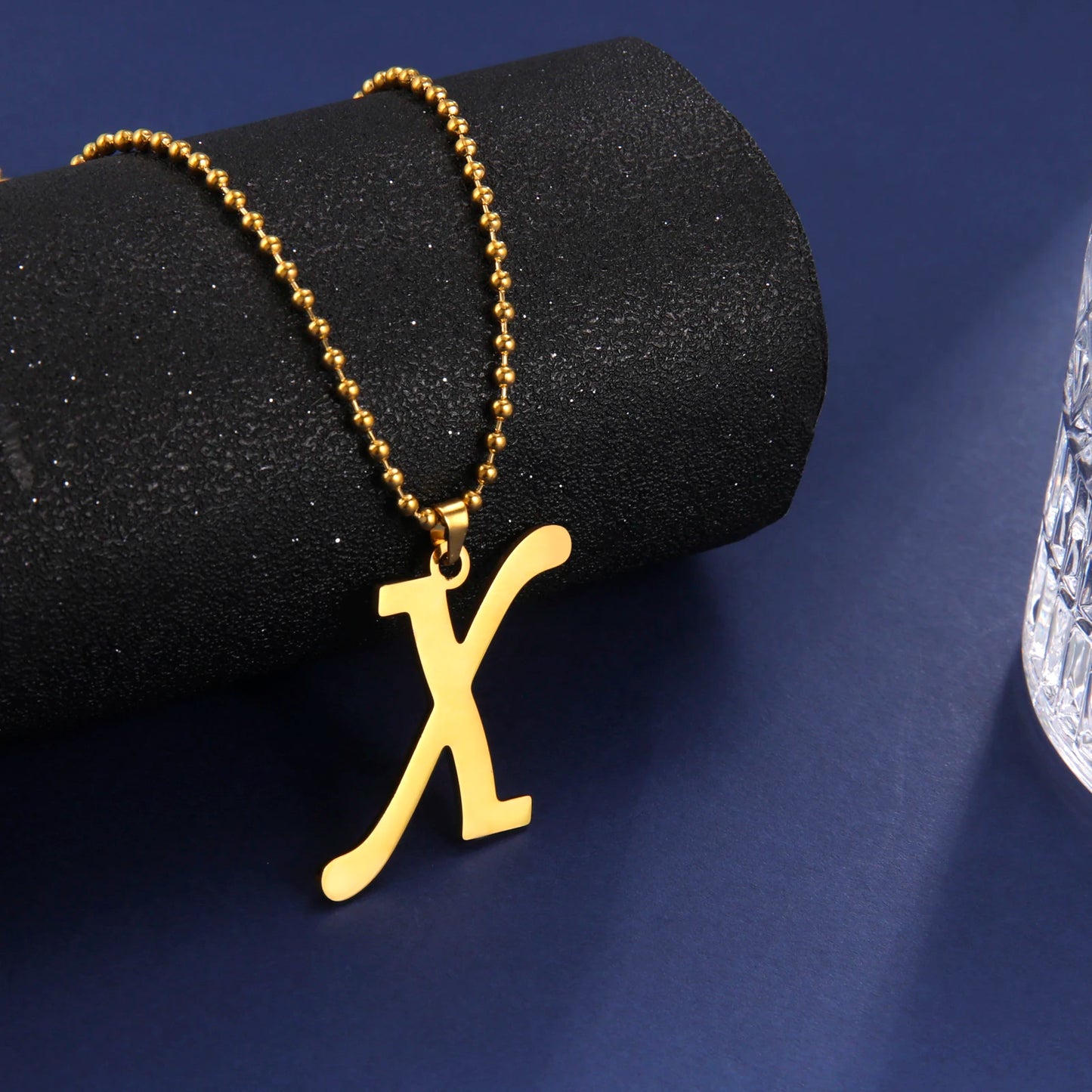 Amaxer Stainless Steel Necklace A To Z 26 Letters Initial Minimalist Necklaces For Women Big Alphabet Pendant Gifts Jewelry