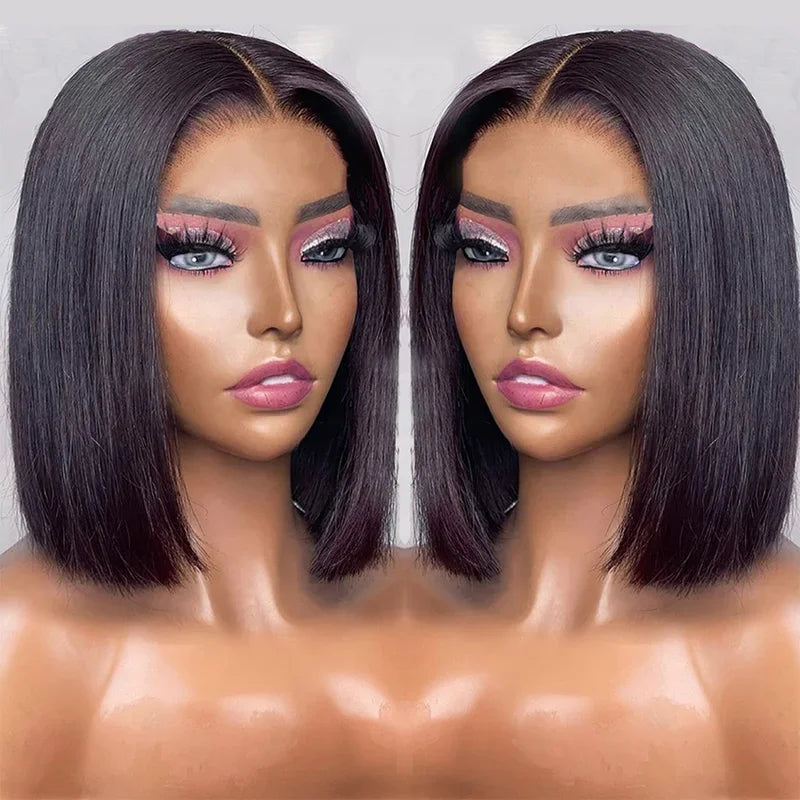 Ready To Wear Straight Bob Wigs Human Hair 180% Glueless Wig Ready To Go Human Hair Wigs Pre Cut Lace Air Wig Sale Short Bob