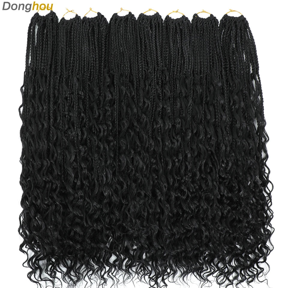 Long Boho Box Braids Crochet Hair 24 18 Inch Blonde Bug 33 4 30 27 Colors Synthetic Ombre Goddess Braids Crochet Hair For Women