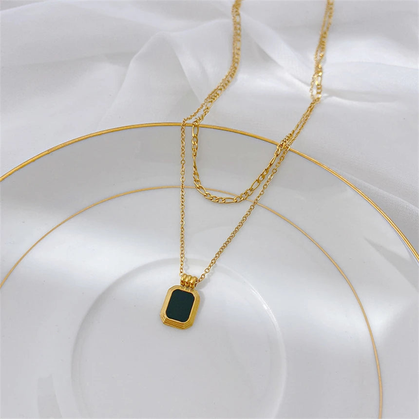 316L Stainless Steel 15 Multiple Different Styles Geometry Pendant Charm Chain Necklaces For Women Fashion Fine Jewelry Gifts