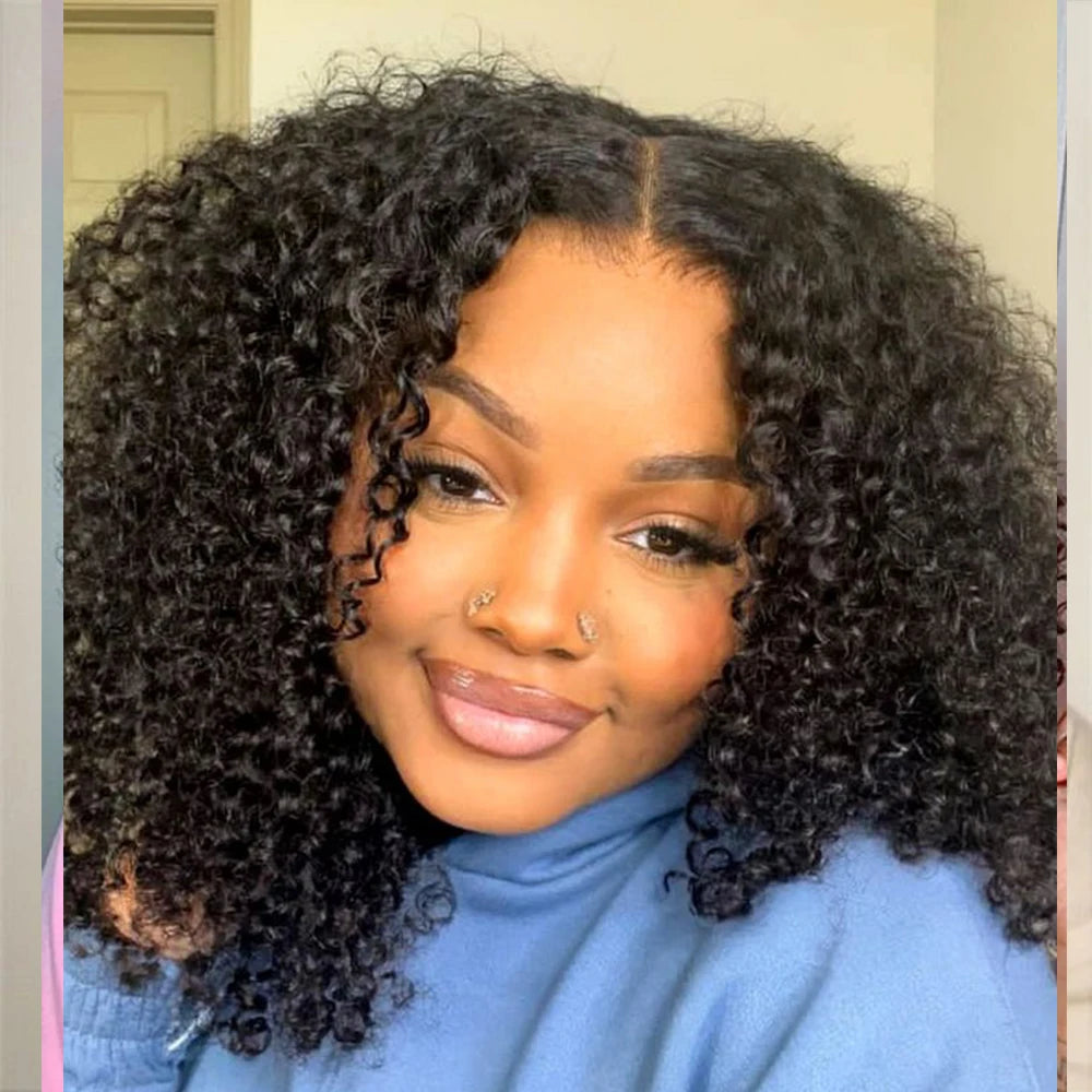Pacotes de cabelo humano afro indiano cru, cacheado, crespo, 4B e 4C, natural, virgem, cacheado, 100% cabelo humano macio, trama de extensão capilar