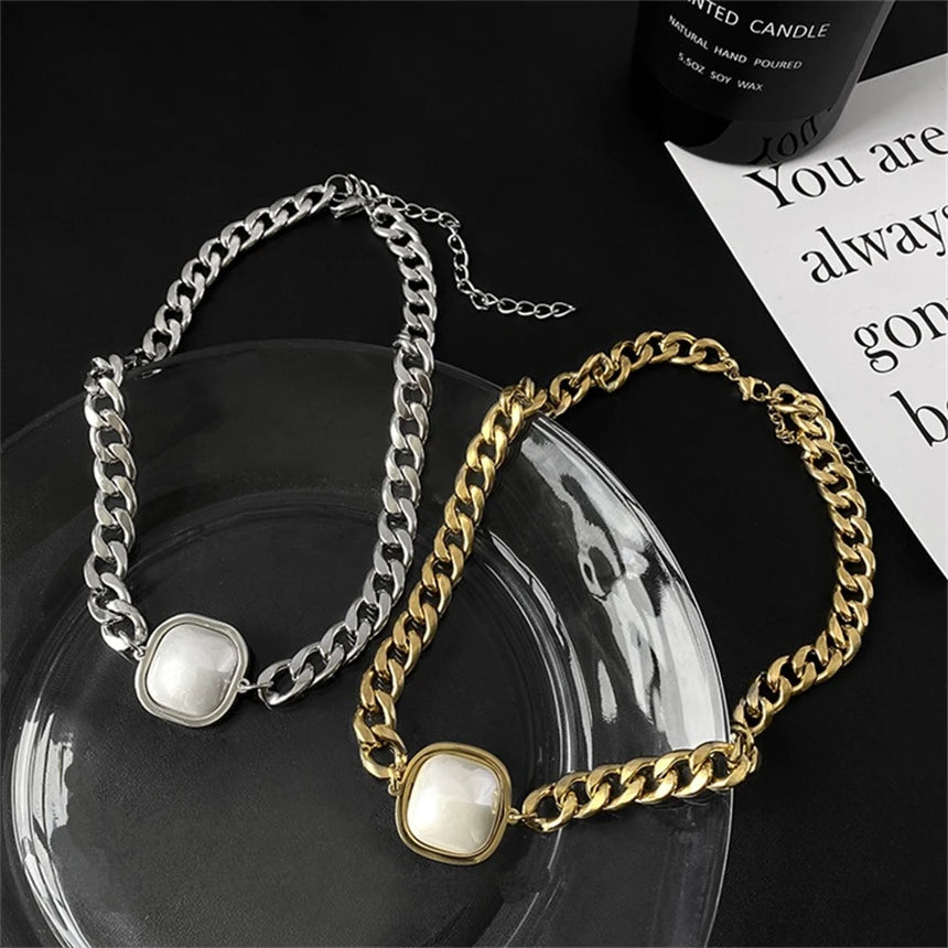 316L Stainless Steel 15 Multiple Different Styles Geometry Pendant Charm Chain Necklaces For Women Fashion Fine Jewelry Gifts