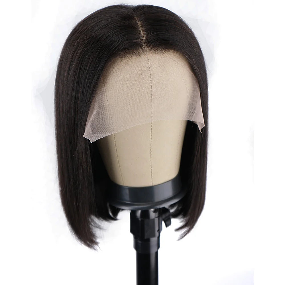 Straight Short Bob Wigs Human Hair 13x4 HD Lace Frontal Human Hair Wigs Glueless Bob wig 4x4 Lace Closure Wigs For Women 180%
