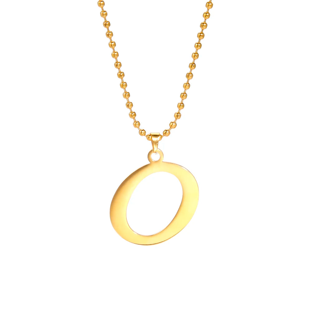 Amaxer Stainless Steel Necklace A To Z 26 Letters Initial Minimalist Necklaces For Women Big Alphabet Pendant Gifts Jewelry