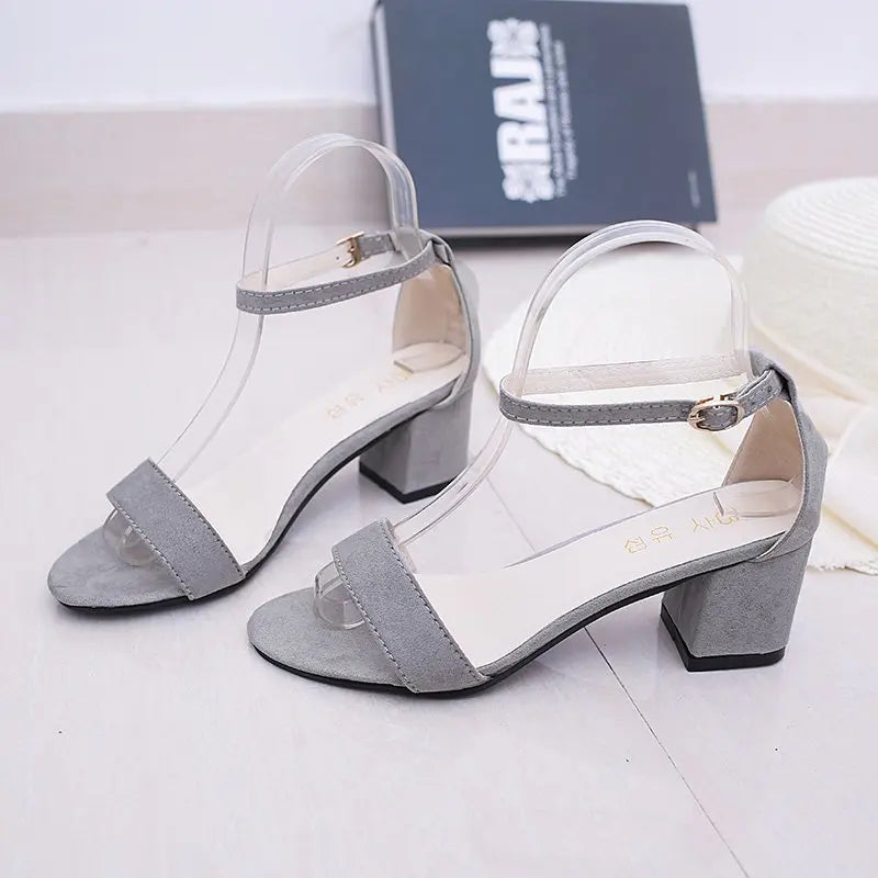 Heeled Women Sandals Elegant Woman Shoes with Low Heels Luxury Designer Sexy Best Selling Pink Black Gray Ladies Shoes